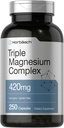 Horbäach Complejo de Magnesio Triple TEN 420 mg ANTE 250 cápsulas TENIDO Fórmula Libre No Gluten y Fórmula Libre Gluten ANTE Oxido de Magnesio, Citrate y Suplemento Dietario Aspartado