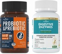 Total Gut Health Boost Bundle: Digestive Enzymes + 100 Billion Probiotics for Men &amp; Women – Bloating, Digestive Relief & Immune Support