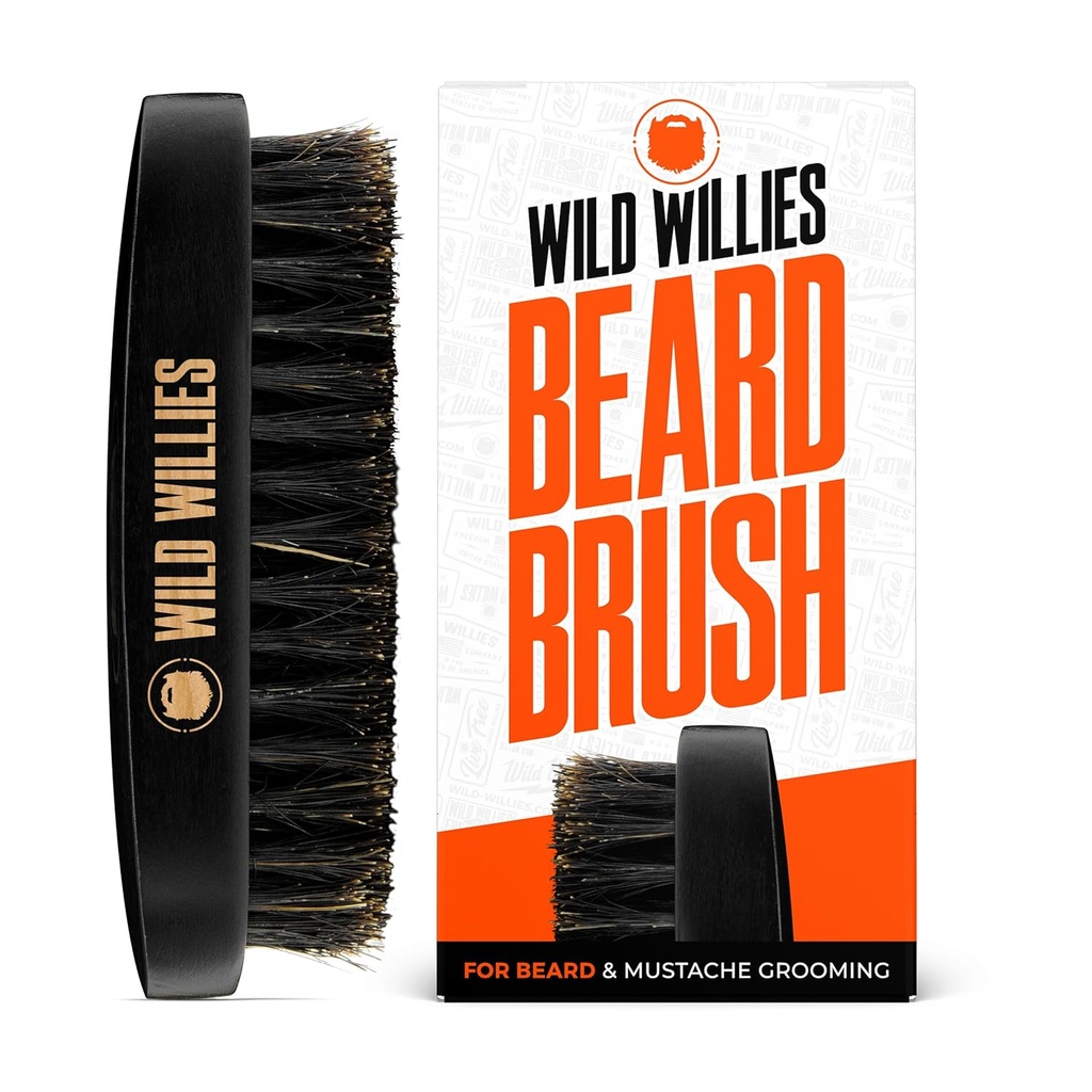 Cepillo de abeto natural de los Willies silvestres para el cabello &amp; barba - cepillo de pelo de abeto multiusos para la escoba del cabello, barba y bigote - tamaño de viaje barba & cepillo de pelo para hombres