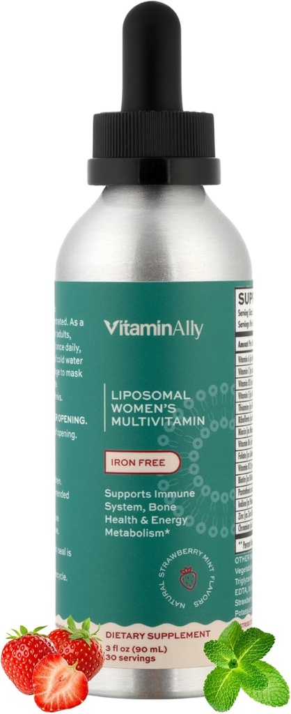 Liposomal Mujeres líquidas multivitamínicas gotas libres de hierro infligidos Sugar Gratis ← No Gluten Free ← Soporta el sistema inmunológico, la salud ósea y el metabolismo energético