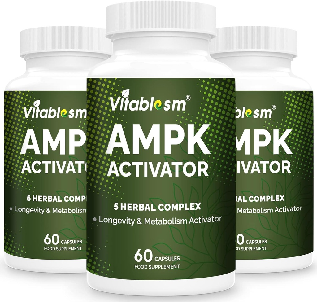 AMPK Activator Supplement, 5 in 1 Jiaogulan Gynostemma AMPK Metabolic Activator 180 Vegetarian Capsules(180 Count(Pack of 3))