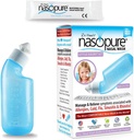Nasopure Nasal Wash, Little Squirt Kit, “The Nicer Neti Pot” Sinus Wash Kit, Cómodo Nasal Rinse 4 Oz Bottle & 20 Salt Packets (3.75 Gr Cada), Nasal Congestión, frío, alergia, riego nasal