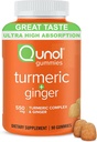Qunol Turmeric y Ginger Gummies - Suplemento de Apoyo Conjunto con Ultra Alta Absorción, 90 Conde Vegan y Gluten Free Gummies