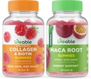 Collagen Lifeable &amp; Biotin + Moringa Leaf, Gummies Bundle - Great Tasting, Suplemento de vitaminas, Gluten Free, GMO Free, Chewable Gummy