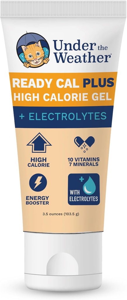 Bajo el Clima Electrolitos de mascotas Listo Cal Plus Gel para gatos ¦ Vet-Formulated High-Calorie Suplemento para gatos & Kittens Silencio promueve la ganancia de peso " Boosts Energy for Sick Felines  durable 3.5 Oz Tube Pack