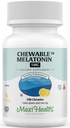 Maxi Health Chewable Melatonin, Kosher Lemon Flavor, Melatonin for Adults & Kids, Natural Aid for Adults & Children, Melatonin Chewables Alternative to Melatonin Gummies Kids Dose, (100 Count)