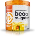 Top Secret Nutrition BCAA Re-Igniter Vegan Amino Acid Suplemento con Astaxanthin y Electrolyte, Hydration Blend con agua de coco, 9,84 oz (30 porciones), Pineapple Mango