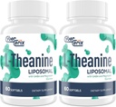Liposomal L-Theanine 500mg, Complejo con GABA 200mg &amp; Magnesium 100mg, Extra Strength Suplemento para la calma, la relajación " Focus, Gluten Free - 120 Capsules