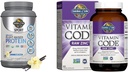 Jardín de la vida Pólvora orgánica del deporte vegano, vainilla - Probióticos, BCAAs, 30g Proteína vegetal &amp; Zinc Suplementos 30 mg de alta potencia Zinc crudo y vitamina C Suplemento multimineral