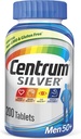 Centrum Silver Multivitamin for Men 50 Plus, Multivitamin/Multimineral Suplemento con vitamina D3, B Vitaminas y zinc, Gluten Free, No GMO Ingredientes - 200 Condes