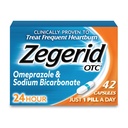 Zegerid OTC, 24-Hour Heartburn Relief, Acid Reflux Medicine and Antacid, Treats Frequent Heartburn, Omeprazole 20mg + Sodium Bicarbonate, Proton Pump Inhibitor (PPI), 42 cápsulas