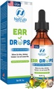 Tirantes de oído para las infecciones del oído – Aceite de ajo de Mullein Natural para Earaches, Oído de Swimmer, Oídos de cierre, Eliminación de Earwax y Orejas de picazón – Tratamiento de cuidado del oído para adultos, niños y mascotas, Hecho en EE.UU.