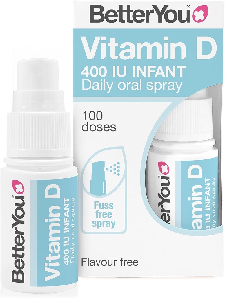 BetterYou D400 Infant Vitamin D Oral Spray - Ideal Alternativa para Tabletas - Especialmente Formulado para niños menores de 3 años - Formulación simple y pura - Vital para el desarrollo de niños - 0,5 oz
