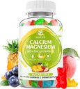 Calcio Magnesio Zinc Suplemento con Vitamina D3, Azúcar Gummies de Calcio Libre para Mujeres Hombres, Alta Potencia Magnesio Gummies para Bone &amp; Muscle & Immune Health, Mixed Flavors - 60 Condes