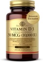 Solgar Vitamina D3 Cholecalciferol 250 MCG 10000 IU Softgels Ayuda a mantener los huesos saludables del sistema de inmunes de dientes Soporte Gluten no GMO, Servimientos sin lácteos, 180 Cuenta