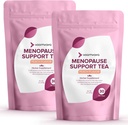 Voom Vaya Guardar 10% en Menopause Support Tea 2-Pack Bundle - Alivio de la menopausia natural para las mujeres w / Cierre rojo &amp; Negro Cohosh - Sudaderas nocturnas &amp; Hot Flashes Relief - Peach Flavor - 90 Teabags
