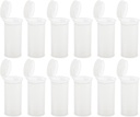 12 Pack Empty Plastic Pill Bottles with Caps, Airtight Multi-Purpose 13 Contenedor de Píldora de Dibujos con Top Caps Pop para Medicamentos, Suplementos, o cualquier artículo pequeño (Clear Transparent)