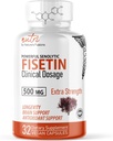 Fusiones de la naturaleza Nutri Fisetin 500mg 32 Conde - Dosis clínica - Suplementos de Fisetina - Potencial activador senolítico, antioxidante, " Apoyo cerebral - Polifenoles naturales - 32 Conde