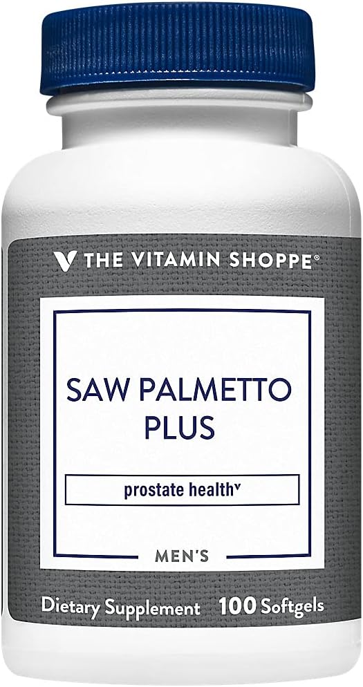 La vitamina Shoppe Saw Palmetto Plus - Suplemento para la salud de próstata - 160 mg de Saw Palmetto Extracto con excelente fuente de zinc, vitamina E y B6 (100 Softgels)