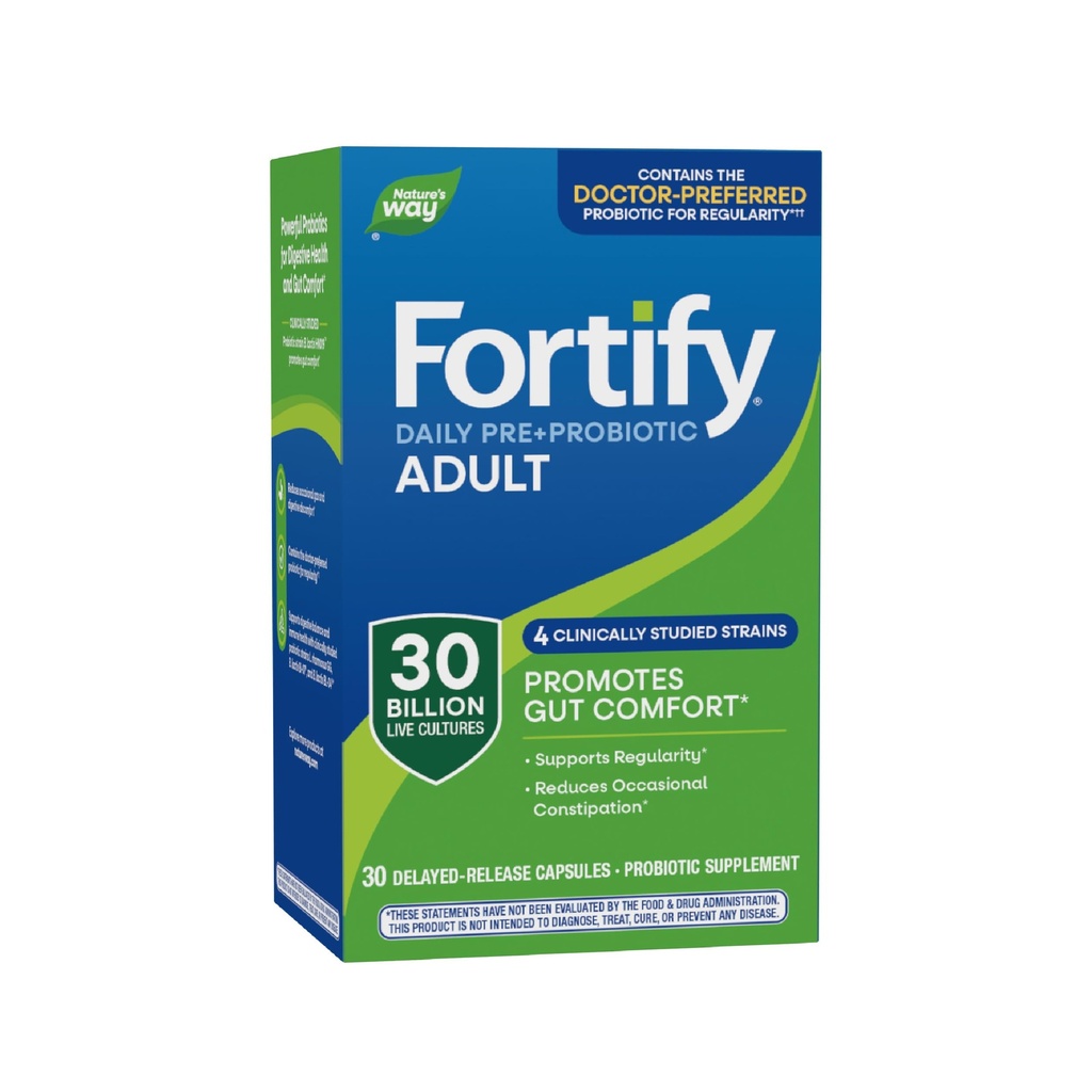 Camino de la Naturaleza Fortalecer Probiótico diario con Prebiótico para Hombres y Mujeres, Probióticos para Apoyo a la Salud Inmunitaria y Digestiva*, 30 Billones de Culturas en Vivo, 30 cápsulas