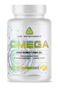 Nutriciones básicas Omega de alta pureza Fish Oil ← Triglyceride Form EPA & DHA  1300mg Omega-3s ← Cerebro " Heart Health Support Silencio Lemon Taste ← 120 Softgels