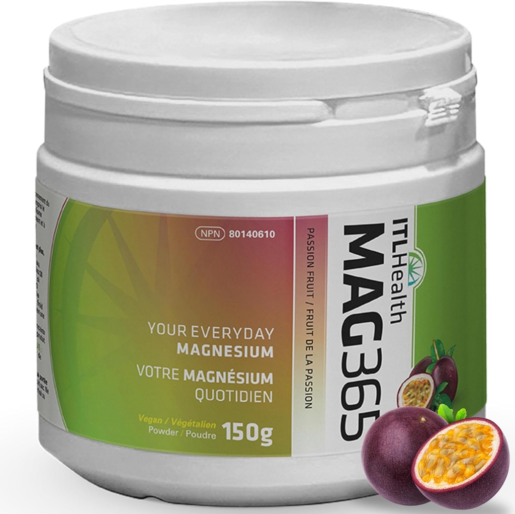MAG365 Pure Ionic Magnesium Citrate Powder - Natural & Bioavailable Water-Soluble Supplement with Citric Acid - Supports Energy, Muscle, Bone & Heart Function | Passion Fruit 150g 37-Servings