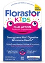 Florastor Kids Dual Action Probiotic Supplement, Strengthenings Kids' Digestive & Immune Health, 20 Easy-to Mix Powder Sticks, Packaging May Vary