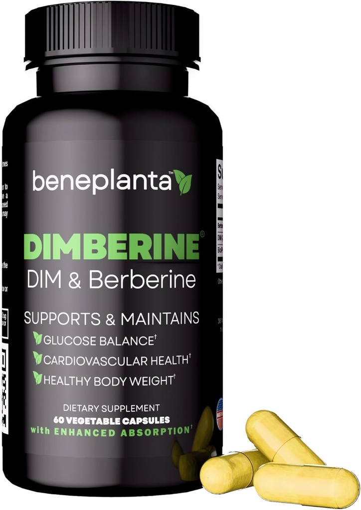 DIM &amp; Berberine, High Purity Enhanced Absorption Fórmula - 60 cápsulas