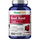 NusaPure Beet Root 30:1 Extracto, 1000 mg Equivalente a 30.000 mg 150 Gotas vegetarianas (Vegan, No GMO & Vegan 4% Nitrates) Bioperina