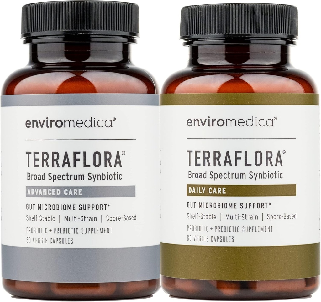 Daily Care synbiotic of probiotics and prebiotics and Advanced Care SBO Probiotic + Prebiotic