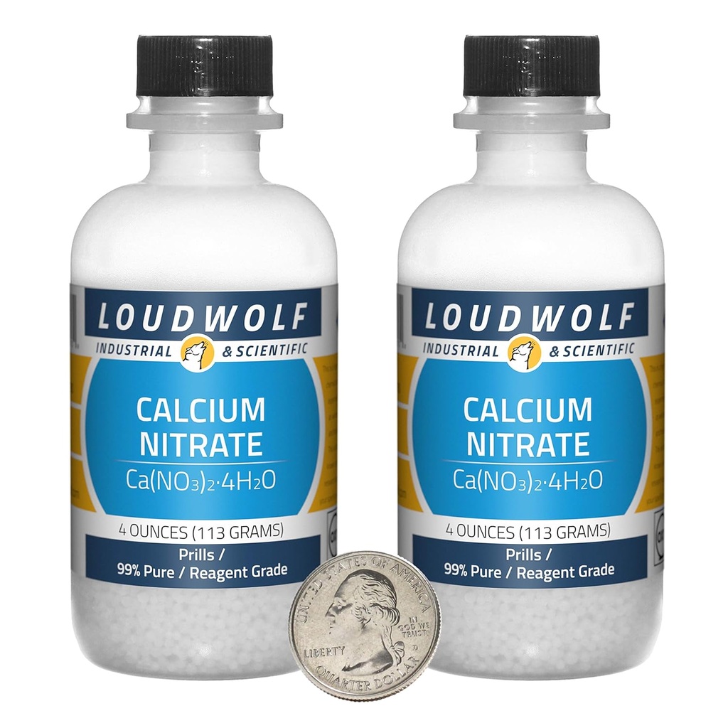 Calcio Nitrato / 8 onzas / 2 Botellas / 99% Pure Reagent Grado/Imprimir
