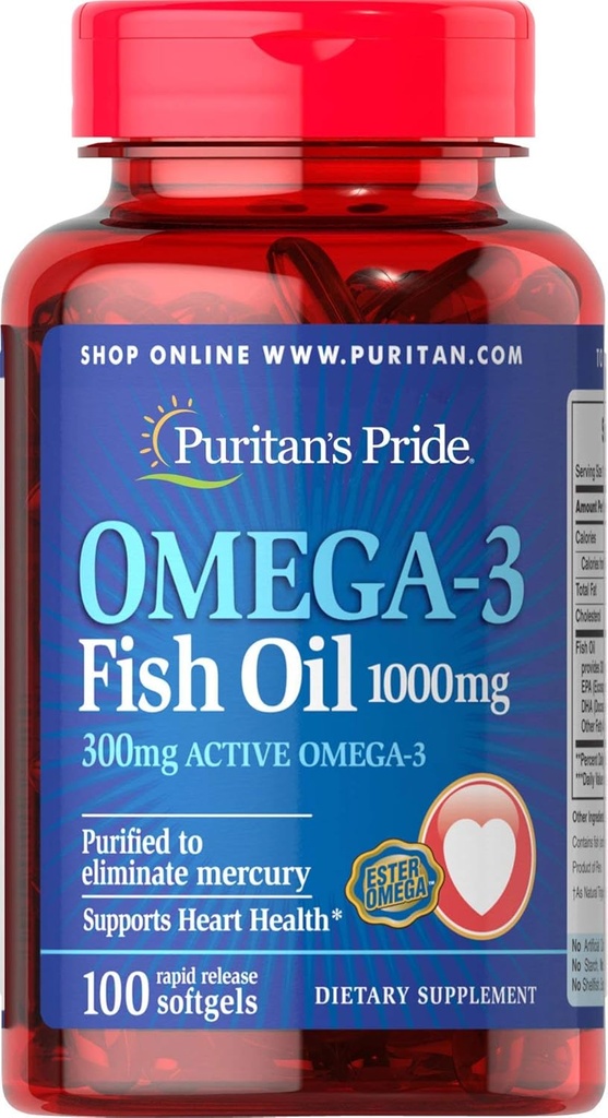Puritans Pride Omega-3 Fish Oil 1000 Mg, 100 Conde