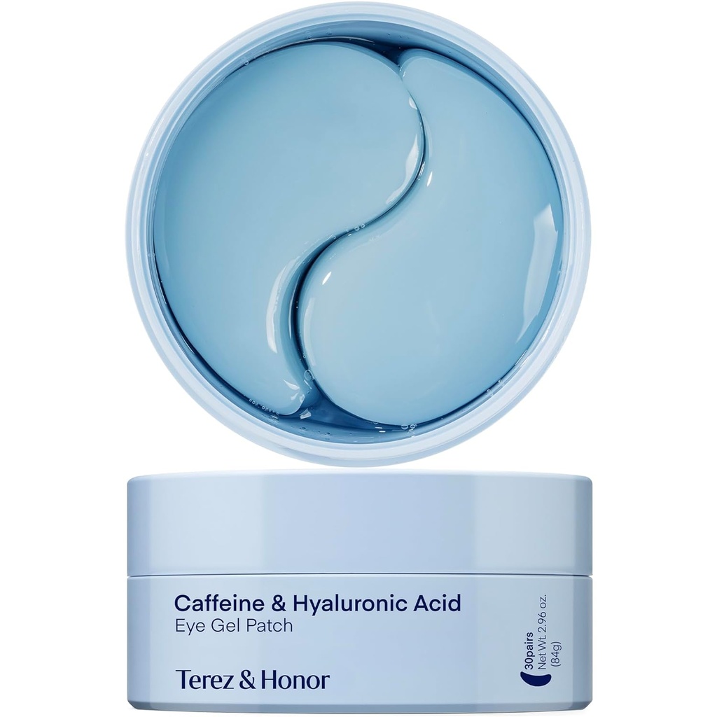 TEREZ &amp; HONOR Bajo Patches Ojo para Círculos Oscuros - 60 Coreanas Máscaras de Hidrogel para la Pureza, Bolsas con Caffeine, Ácido Hialurónico, Niacinamida - Enfriamiento de Bajo Ojo, Hidratación, Antiarrugas