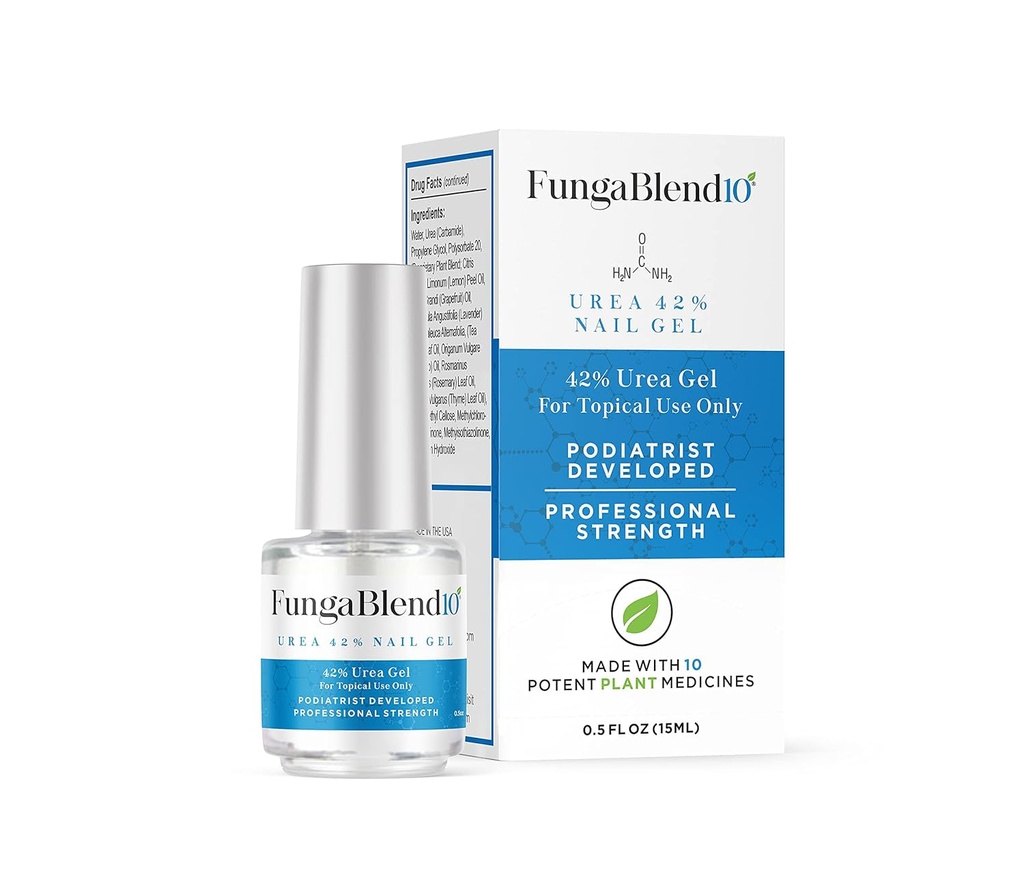 FungaBlend 10 - Urea 42% Nail Gel to Cure Fungus Faster - Proporciona medicamentos antifúngicos Directamente a hongos - Resultados rápidos Solución tópica para el tratamiento de reparación de uñas y pies