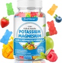 softbear Potasio Gummies para Adultos, Alta Absorción Potasio Magnesio Suplemento con Vitamina B6 CoQ10 para Leg Cramps &amp; Muscle Health Sin azúcar Vegan Mixed Fruit Flavor 60 Gummies
