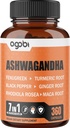 7 en 1 Ashwagandha 8050mg - Combinado con Fenugreek, Maca, Turmeric, Rhodiola, Ginger, y Pepper Negro - Mood, Fuerza, Espíritu y Energía Suplemento de apoyo - 360 cápsulas - 12 meses de suministro