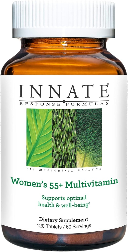 Innate Response Formulas Women’s 55+ Multivitamin - Daily Multivitamin for Women 55 and Over - Vegetarian, Non-GMO, and Gluten-Free - Made Without 9 Food Allergens - 120 Tablets (60 Servings)