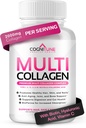 Multi Collagen for Women with Hyaluronic Acid, Vitamina C and Biotin, Collagen Protein Supplement with Types I, II, III, V, X Peptides for Healthy Hair, Skin, Nails and Joints, 120 Capsules
