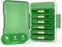 Organizador semanal de píldoras 3X al día, 7 Day Pill Box 3 veces, Portable for Travel Pills/Vitamin/Fish Oil/Medication/Supplements (3x7 Green)
