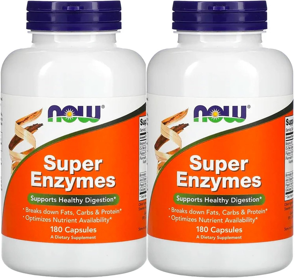Ahora Comidas Super Enzymes 180 cápsulas, 2 Pack