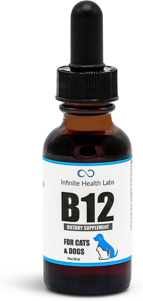Vitamina líquida B-12 para perros y gatos - Vet Formulado - Efectiva para todos los animales Metilcobalamina (Metil B12) - Energía, Apetito y Mood - Hecho en EE.UU.