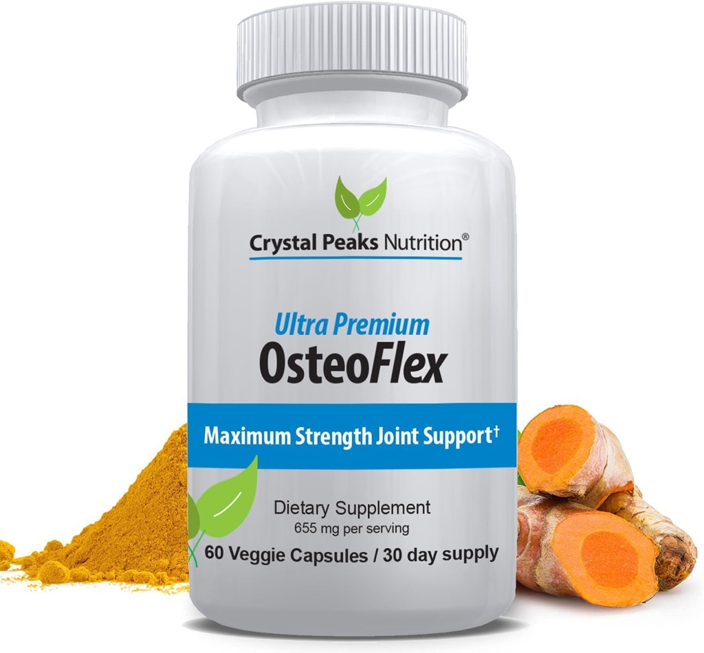 Curcuminoides Orgánicas Osteoflex - Tormérica Natural " Bioperina para la Absorción Optimal y Soporte Conjunto Máximo. 60 cápsulas, suministro de 30 días