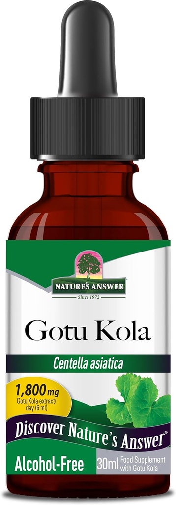 Respuesta de la naturaleza Gotu Kola Herb Alcohol Gratis, 1-Fluid Ounce ← Suplemento dietético Silencioso Apoyo a un sistema inmunitario saludable hecho en los EE.UU.