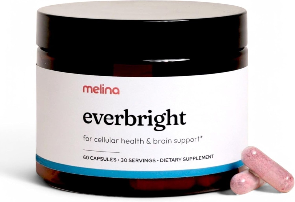 Melina Everbright NAD+ Suplemento para la Energía de las Mujeres " Longevity - Nicotinamide Riboside (NR), Pterostilbene, Citicoline, Astaxanthin - Anti-Aging, Focus, and Skin - 3rd Party Tested - 30 Servings