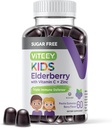 Viteey Sambucus Elderberry Gummies for Kids - Sugar Gratis - Immune Support Supplements with Vitamin C & Zinc, [3-1 Immune Booster] Vegan, Gelatin Free, Gluten Free - Tasty Chewable Berry Flavored
