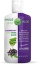Toda la hoja Aloe Vera Juice con el Extracto de Elderberry Orgánica – Fórmula Patenada, Contenido Acemannano Alto, y NO Agua Añadido!
