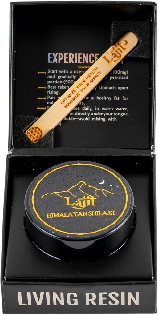 Lajit Gold Grade Himalayan Shilajit Resin – Organic, Sun-Dried, Bioavailable Nutrients, Fulvic Acid ¦ Lab Tested Pure Shilajit for Men &amp; Women - Natural Energy, Vitality, 85 + Trace Minerals - 20g