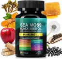Sea Moss 3000mg Black Seed Oil Capsules 2000mg Ashwagandha Suplementos 1000mg Bladderwrack Burdock Turmérico &amp; Vitamin C &amp; D3 Manuk Honey Dandelion Yellow Dock Chlorophyll ACV