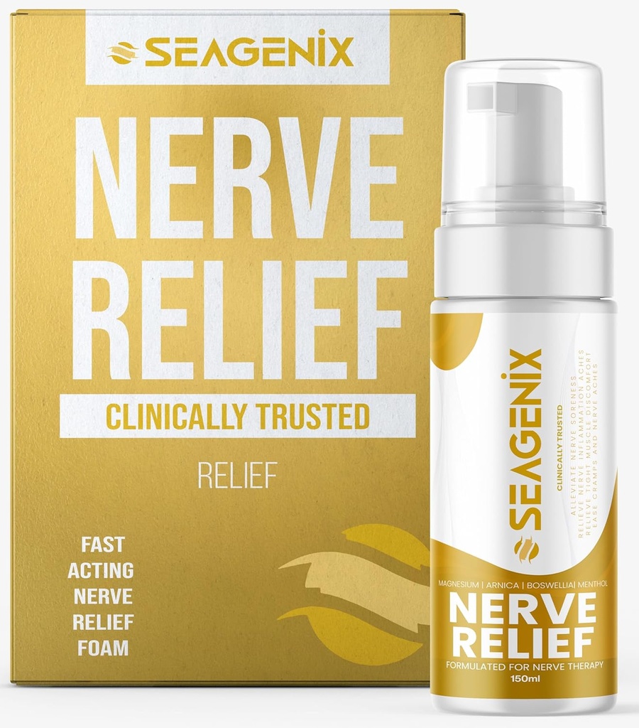 Nerve Relief Muscle Foam - Nerve Spray Magnesium - Arnica - Boswellia - Menthol Fórmula - Nerve y Muscle Relief - Fast-Acting with Magnesium Sulfate - 150 ml - 1 Conde