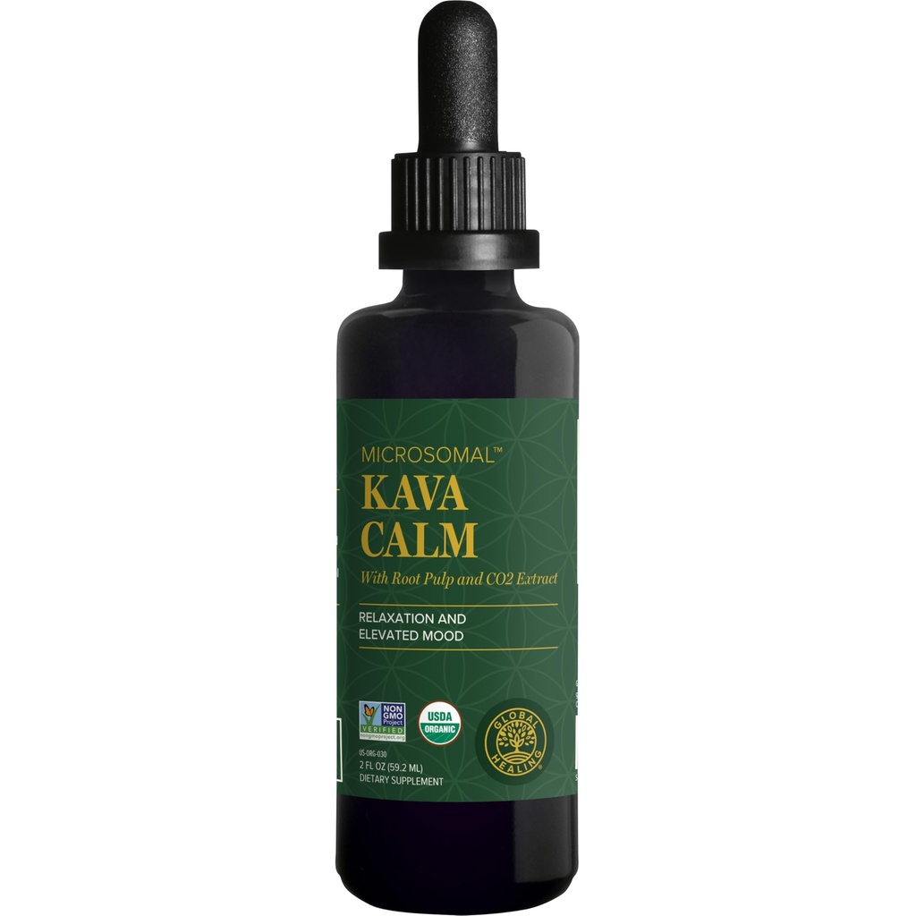 Global Healing Center - Organic Kava Calm - MicroSomal Tech, Pure Kava Drops - Induce Calmness, Particularly Those Involved with GABA